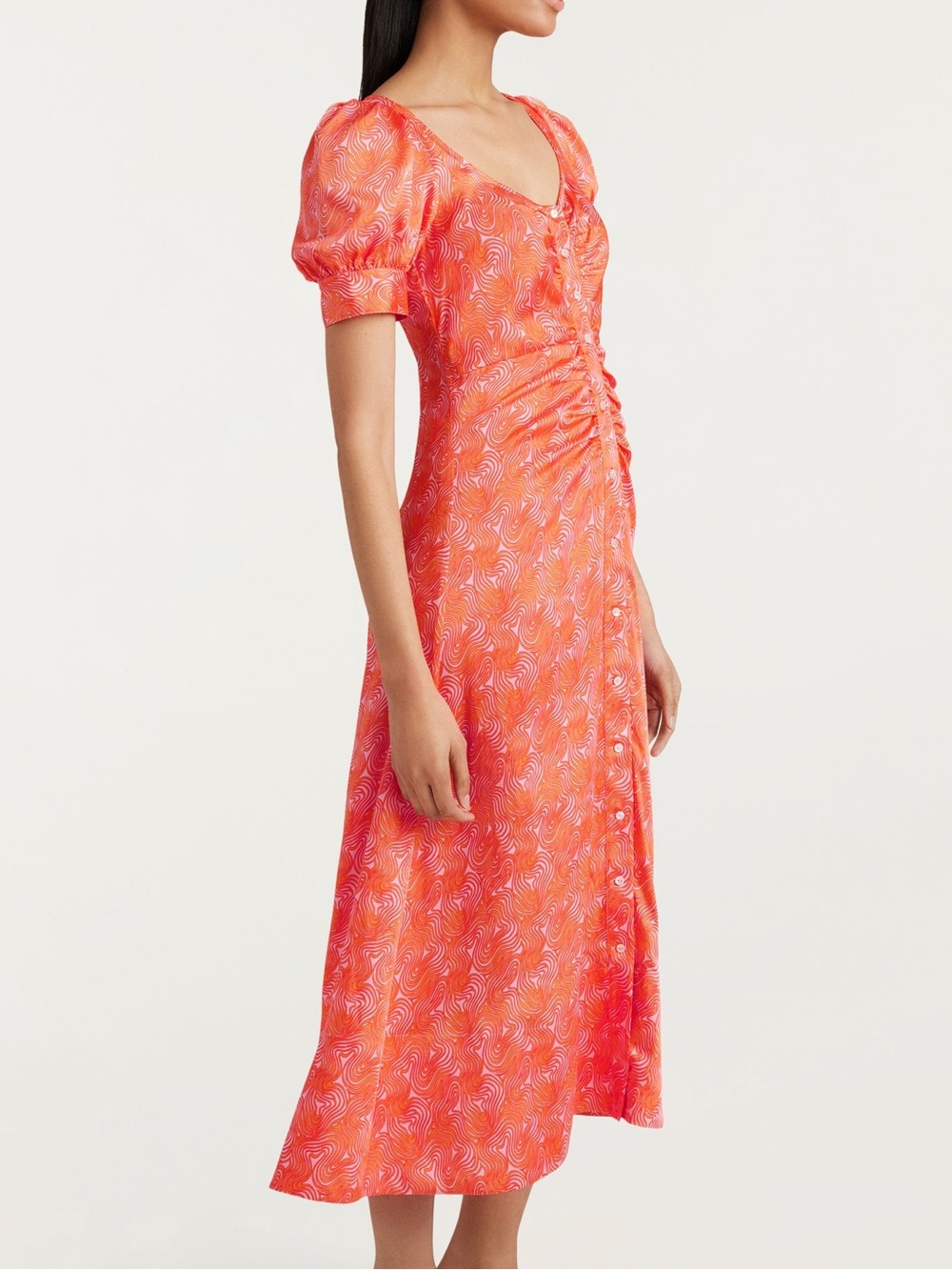 cinq a sept Coral Ximena Dress Flamingo Orange